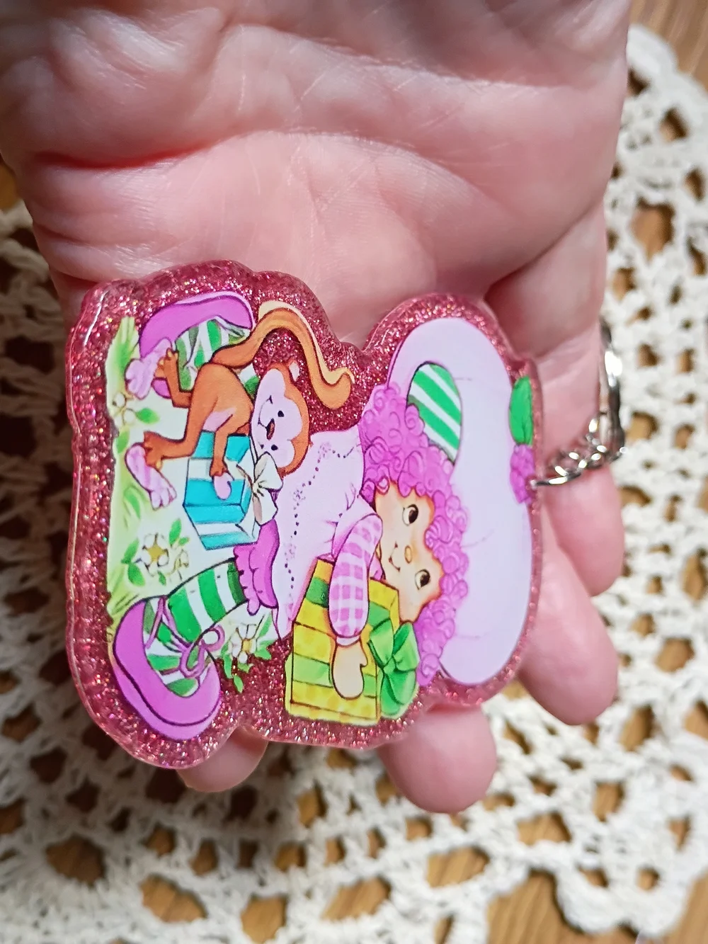 Raspberry Tart, Strawberry Shortcake Keychain, Backpack, Purse Charm